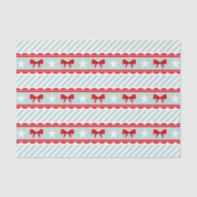 Papier Mousseline Monnaie verte, rouge, blanc Motif de Noël (Recto)