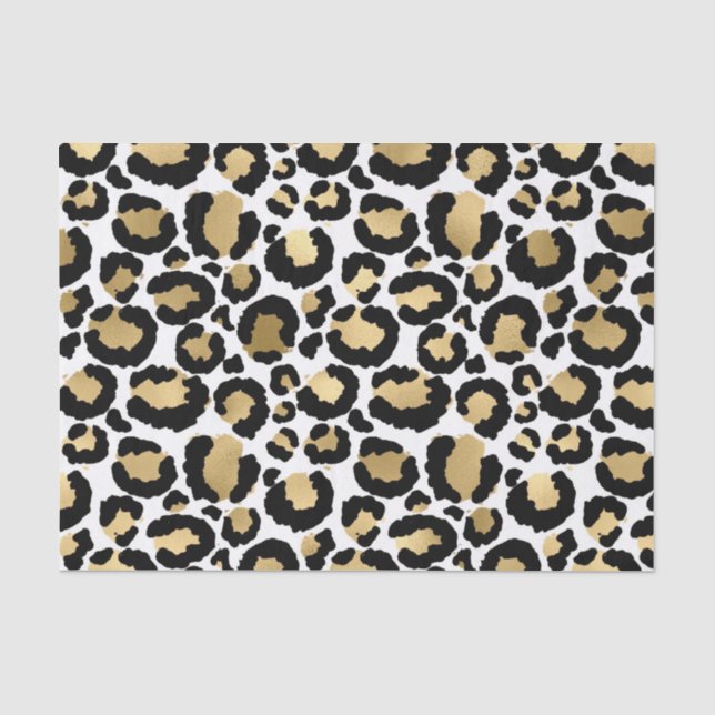 Papier Mousseline Monochromatic Leopard Spots Wild Glam À la mode (Recto)