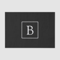 Monogramme classique simple | Texte noir et blanc