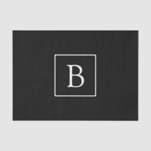 Papier Mousseline Monogramme classique simple   Texte noir et blanc