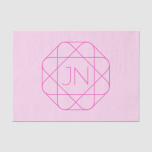 Papier Mousseline Monogramme cool, Style de logo de hanche Rose &