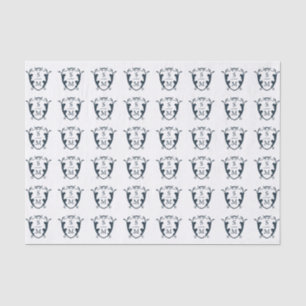 Papier Mousseline Monogramme Crest Tissu Papier bleu marine