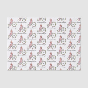 Papier Mousseline Monogramme de Cockatoo rose Whimsical