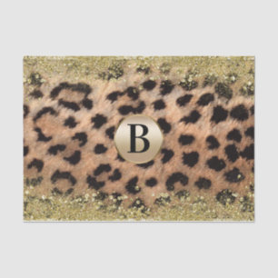 Papier Mousseline Monogramme de parties scintillantes d'or de poster