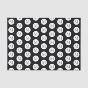 Papier Mousseline Monogramme de point Polka Noir