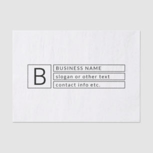 Papier Mousseline Monogramme élégant et nom commercial (ou autre tex