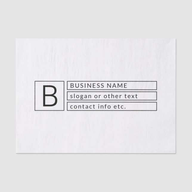 Papier Mousseline Monogramme élégant et nom commercial (ou autre tex (Recto)