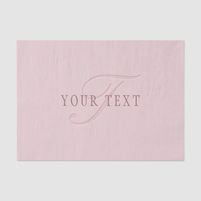 Papier Mousseline Monogramme élégant | Or Rose (Recto)