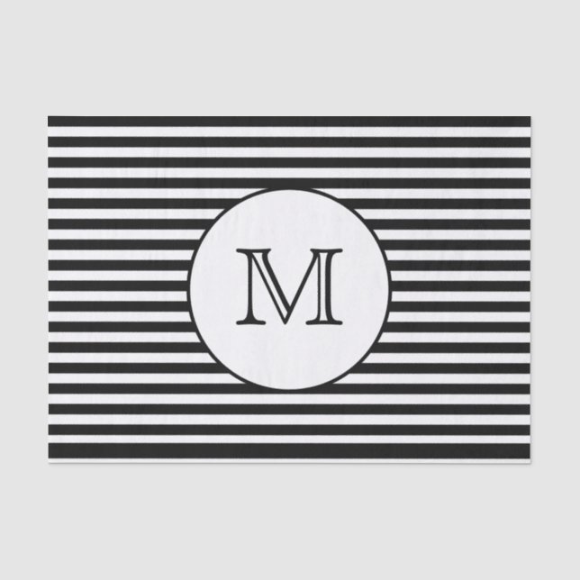 Papier Mousseline Monogramme Grandes noires et blanches (Recto)