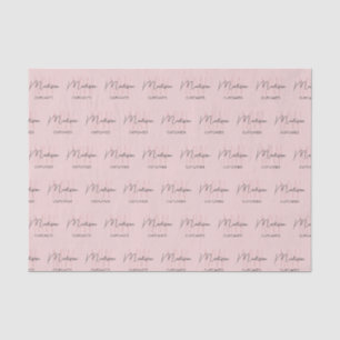 Papier Mousseline Monogramme Logo Boulangerie rose