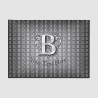 Papier Mousseline Monogramme métallique moderne (B)