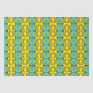 Papier Mousseline Monogramme Motif de style Jungle jaune vif