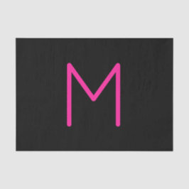Papier Mousseline Monogramme rose et noir moderne modifiable