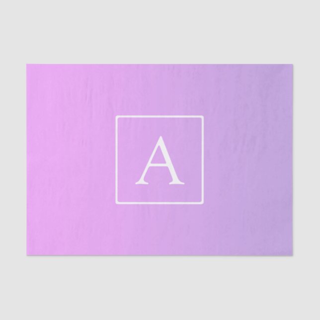 Papier Mousseline Monogramme simple | Ombre subtil rose/violet (Recto)