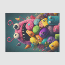 Monstres de bonbons mignons et colorés