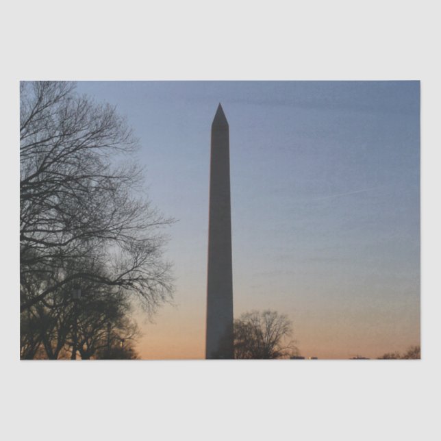 Papier Mousseline Monument de Washington au coucher du soleil (Recto)