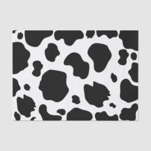Papier Mousseline Moo Cow Spots Imprimer Black & White Anniversaire 