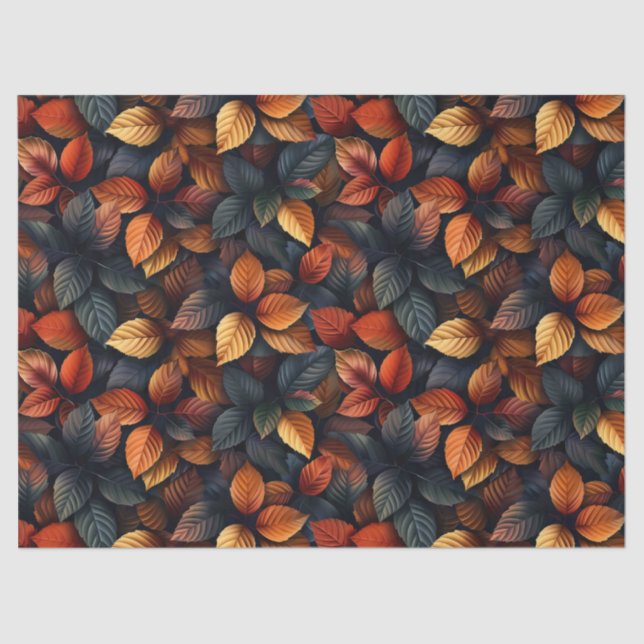 Papier Mousseline Moody Autumn Folid Fall Feuilles Découpage (Recto)