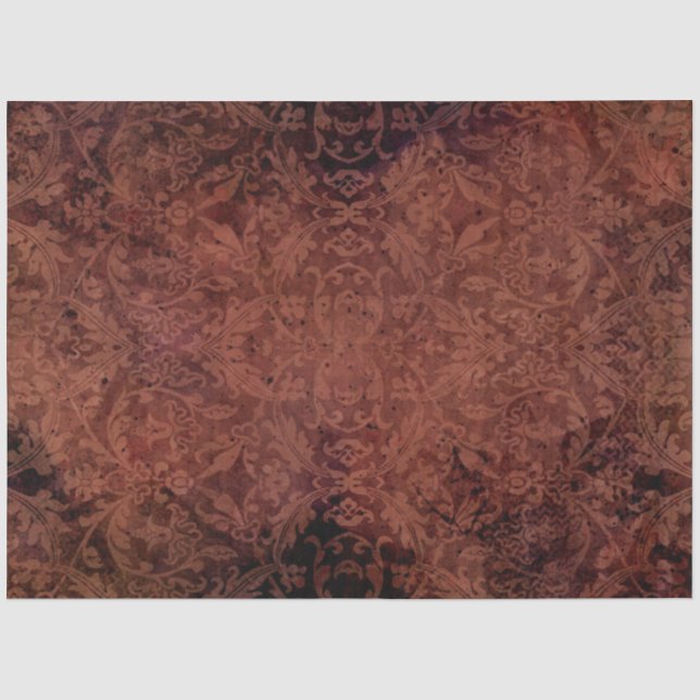 Papier Mousseline Moody Classic Motif Dark Terracotta Rouge Bourgogn (Recto)