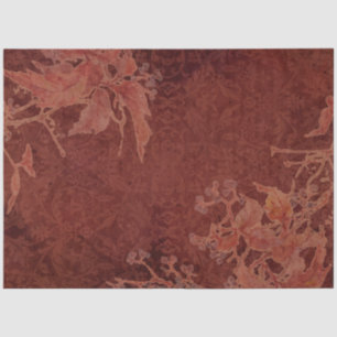 Papier Mousseline Moody Fall laisse Dark Terracotta Red Burgundy Art