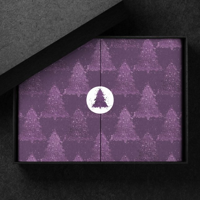 Papier Mousseline Moody Tree Motif | Noel profond pourpre de prune (Créateur téléchargé)