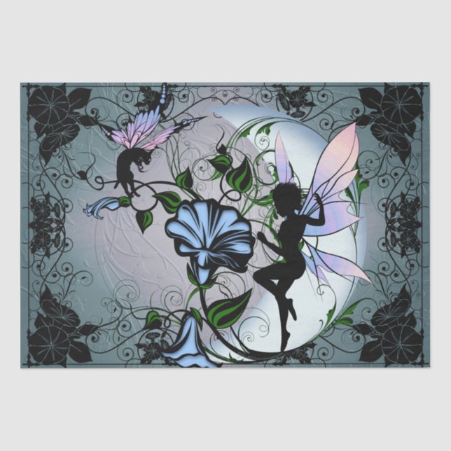 Papier Mousseline Morning Glory Shadow Fairy and Cosmic Cat (Recto)
