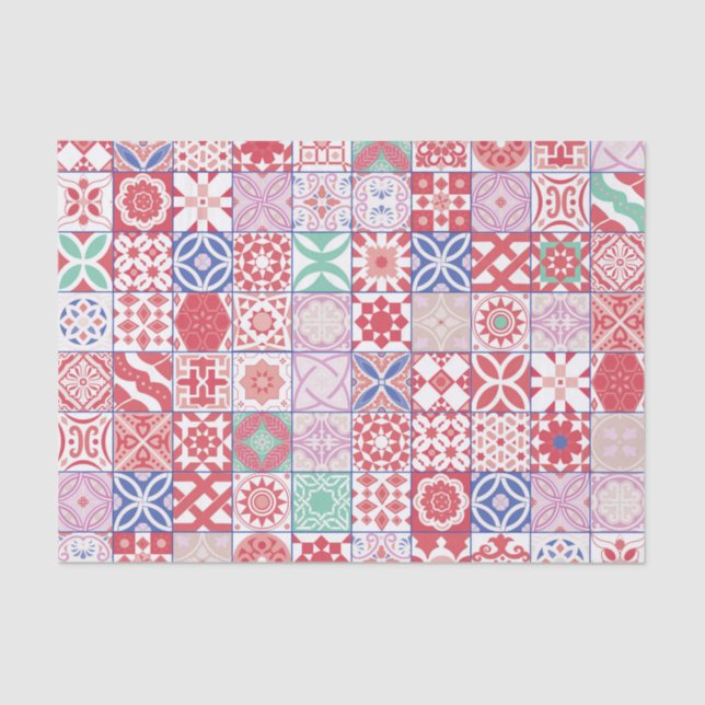 Papier Mousseline Moroccan rouge (Recto)