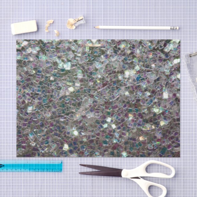 Papier Mousseline Mosaïque argentée aux couleurs éclatantes (Artisanat)