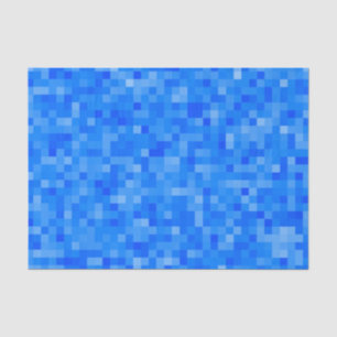 Papier Mousseline Mosaïque bleue de pixel