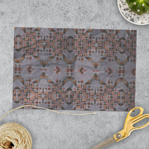 Papier Mousseline Mosaïque Ethnique Motif Kaleidoscopique En Terres