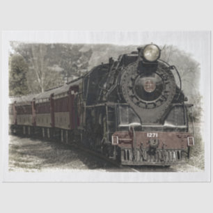 Papier Mousseline Moteur à vapeur Locomotive 20x30