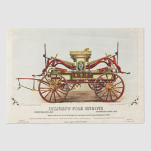Papier Mousseline Moteur d'incendie diligent, 1852, Restauré, Découp