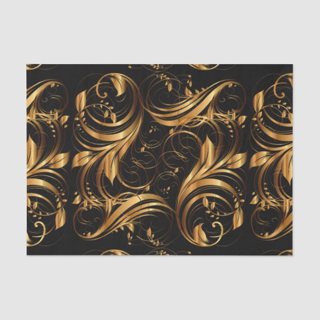 Papier Mousseline Motif 1R d'or (Recto)