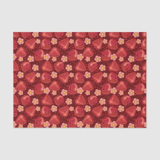 Papier Mousseline Motif 2 2 de fraise (Recto)