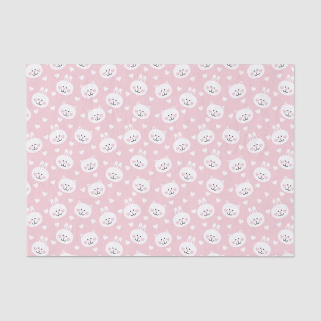 Papier Mousseline Motif 2 d'amour (Recto)