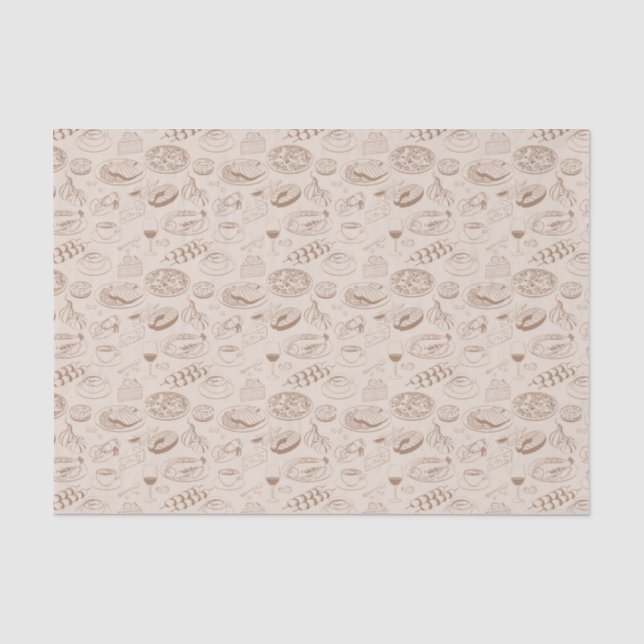 Papier Mousseline Motif 3 de nourriture (Recto)