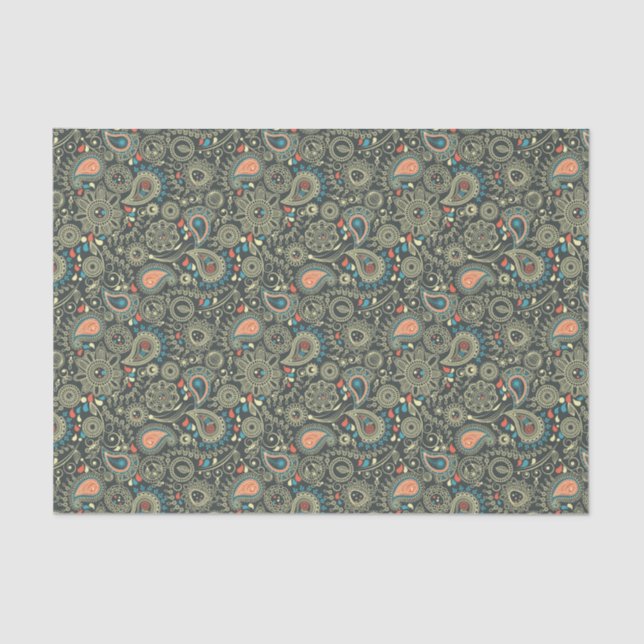 Papier Mousseline Motif 3 de Paisley (Recto)
