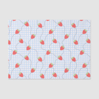 Papier Mousseline Motif à carreaux de fraises sans couture