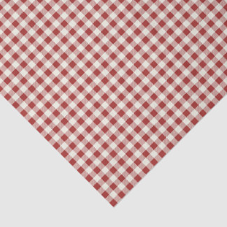 Papier Mousseline Motif à carreaux Gingham rouge et crème classique
