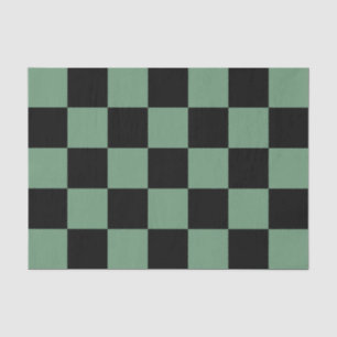 Papier Mousseline Motif à carreaux noir et vert Oxley