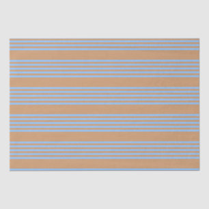 Papier Mousseline Motif à cinq bandes bleu et brun