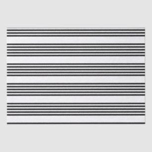 Papier Mousseline Motif à cinq bandes noir et blanc