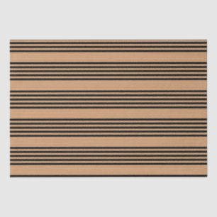 Papier Mousseline Motif à cinq bandes noir et brun