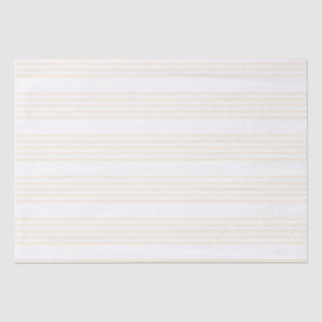 Papier Mousseline Motif à cinq rayures beige et blanc (Recto)