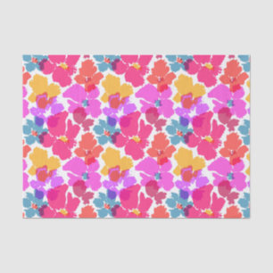 Papier Mousseline Motif à fleurs moderne en néon coloré