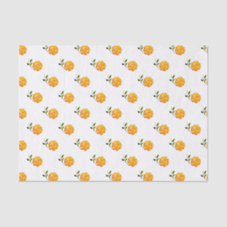 Papier Mousseline Motif à fleurs orange