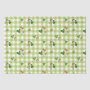 Papier Mousseline Motif à paille vert En vichy chèque jeté