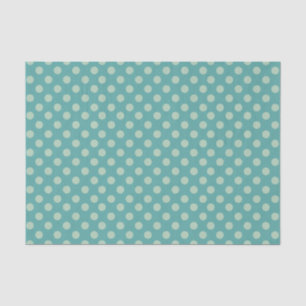 Papier Mousseline Motif à points bleu vert Polka