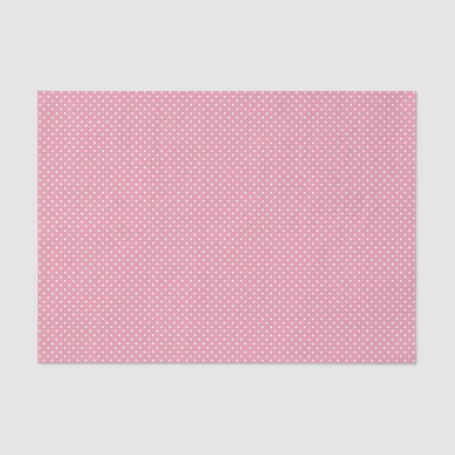 Papier Mousseline Motif à points rose (Recto)