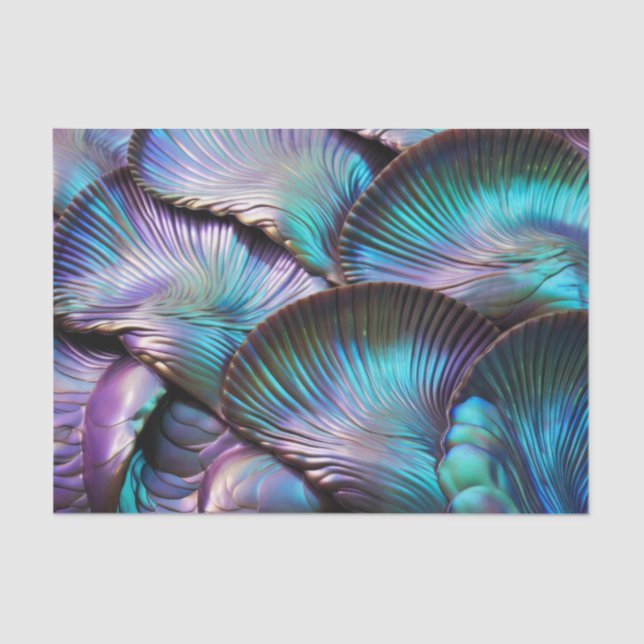 Papier Mousseline Motif Abstrait Abalone Shell (Recto)